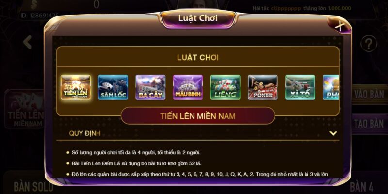 Luật chơi Tiến lên miền Nam